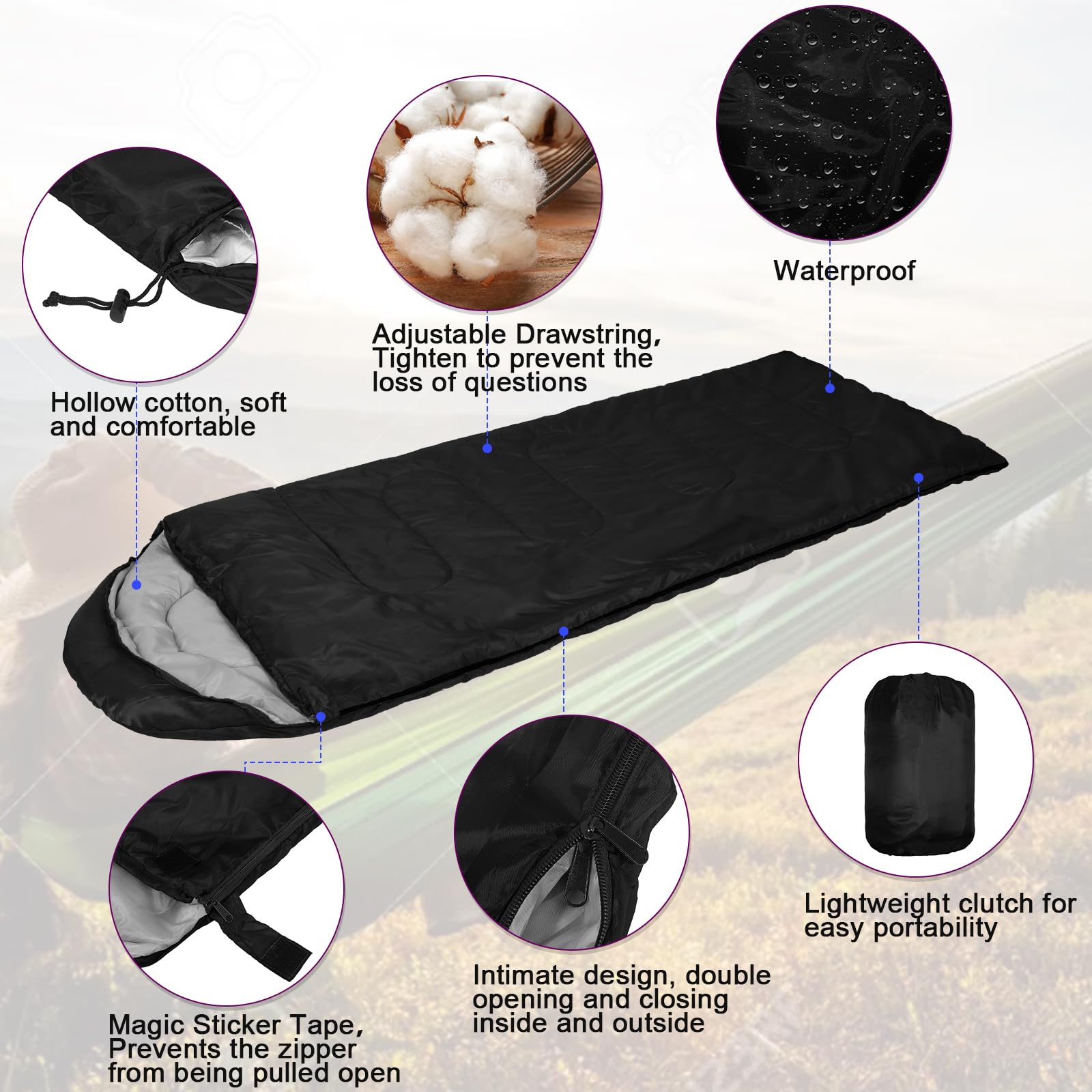 Macarrie 0-degree waterproof sleeping bag resists ground moisture and cold winds