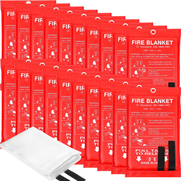 Macarrie 20-pack fire blankets roll for quick emergency deployment.