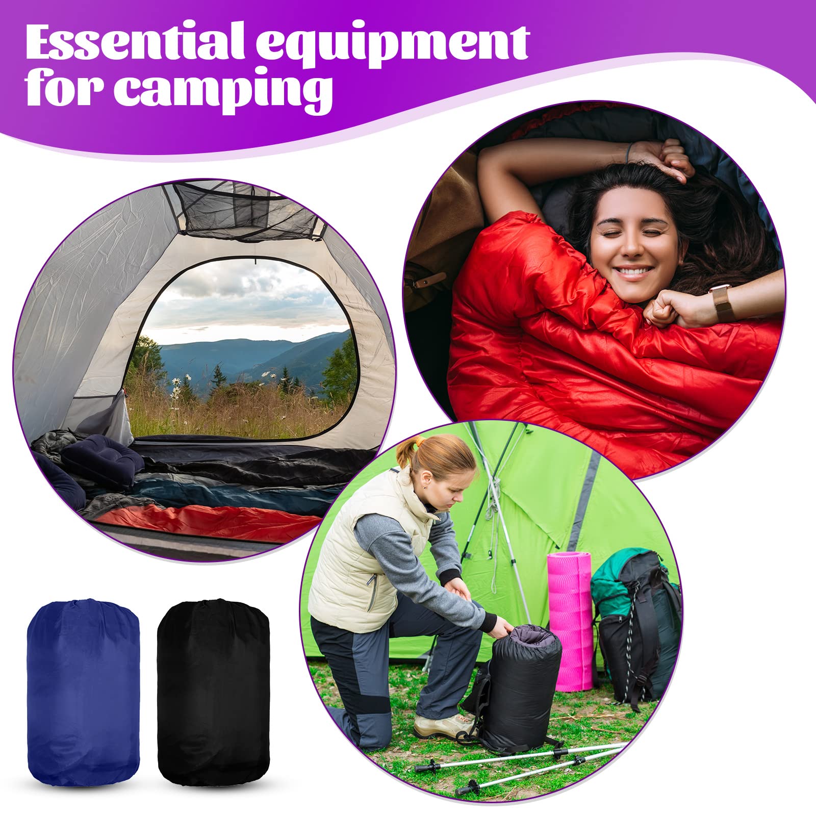 Macarrie sleeping bags waterproof polyester layer highlight moisture protection outdoors.