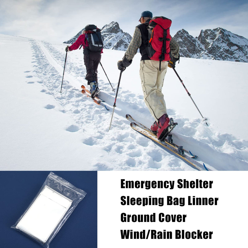 Macarrie 100-pack emergency blankets in two sizes for versatile outdoor readiness.