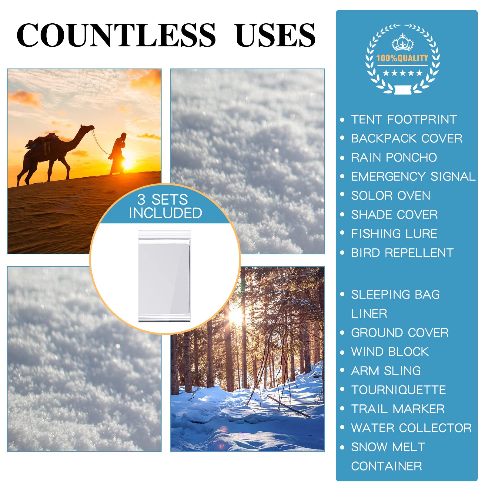 Macarrie blanket size 83x51 inches ready to serve as a temporary shelter.