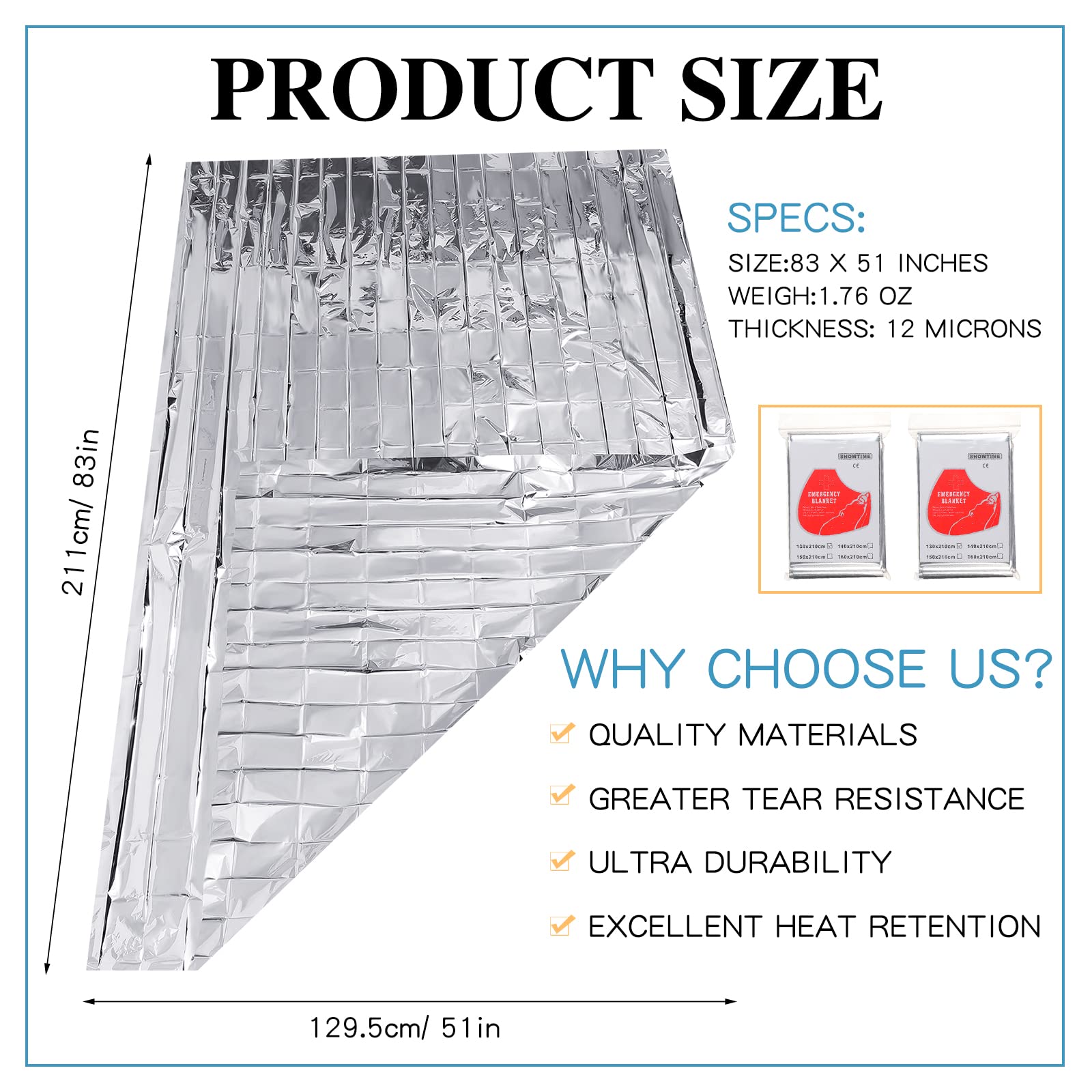 Macarrie emergency blanket compact storage display emphasizes easy retrieval for emergencies.