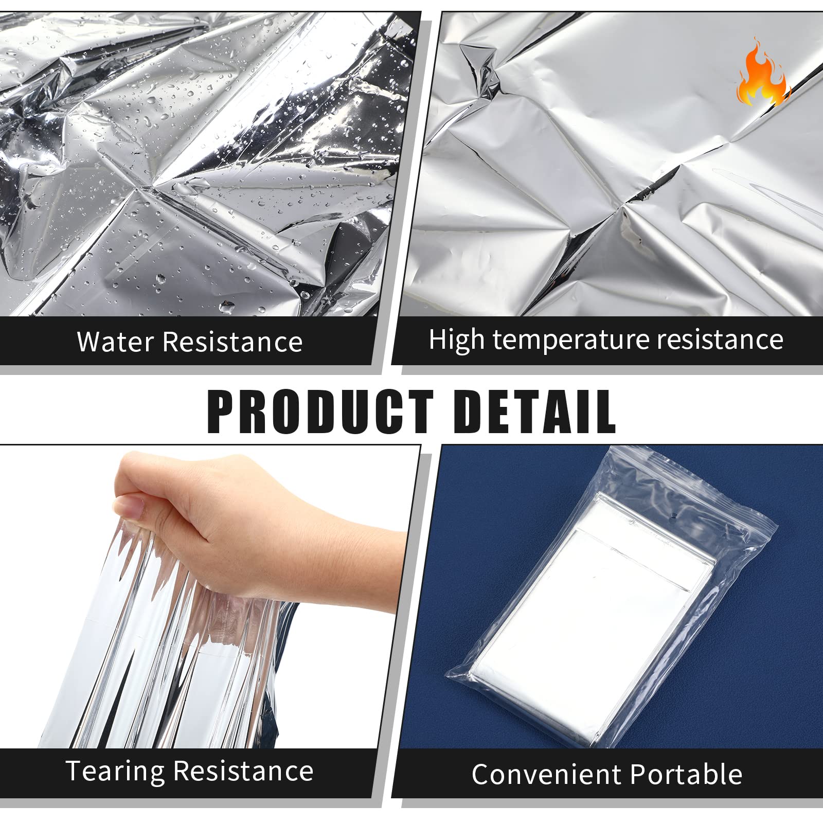 Macarrie silver foil blanket used as reflective signaling in emergencies.
