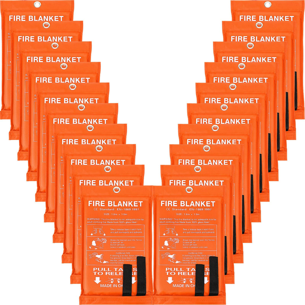 Macarrie fire blanket 20pack roll for bulk emergency storage.