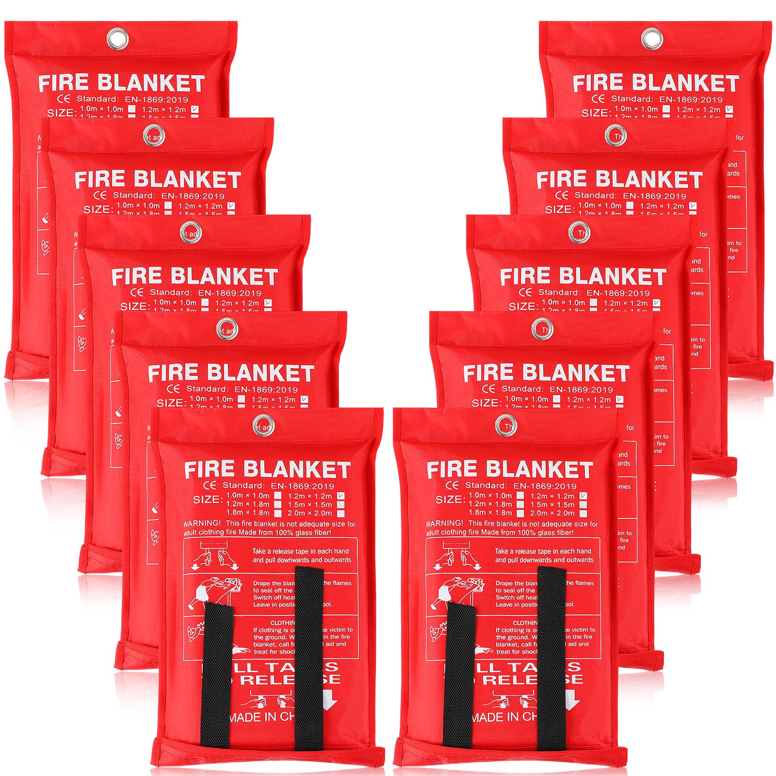 Macarrie fire blanket 47x47 inches ready for quick kitchen safety use (grease fire prevention).