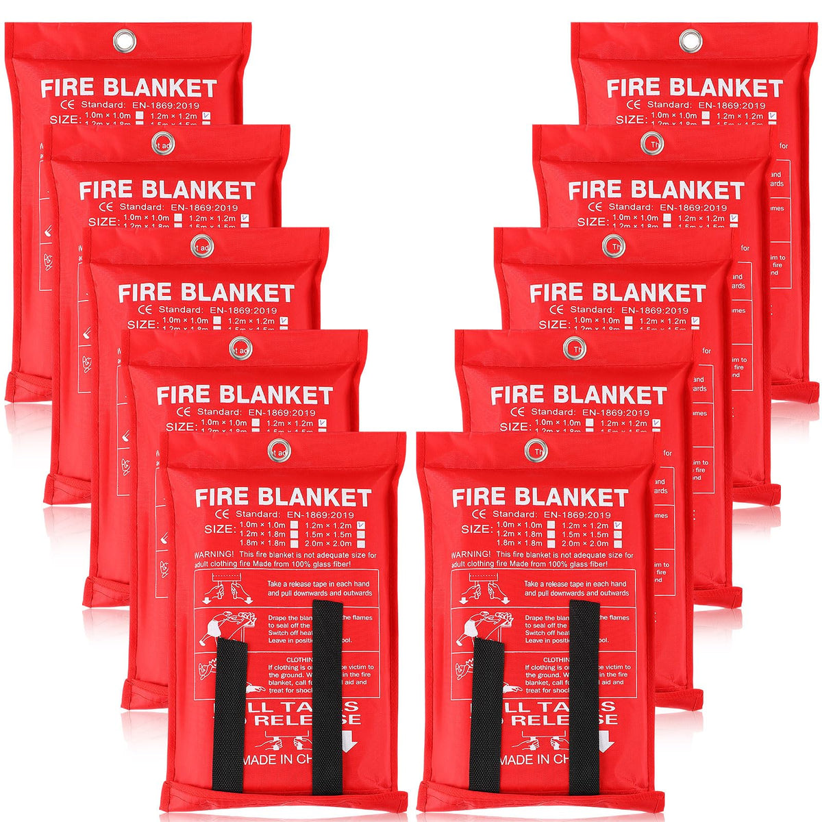 Macarrie fire blanket 47x47 inches ready for quick kitchen safety use (grease fire prevention).