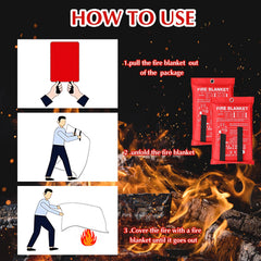 Macarrie fire blanket 47x47 inches displayed for office safety and small-fire response.