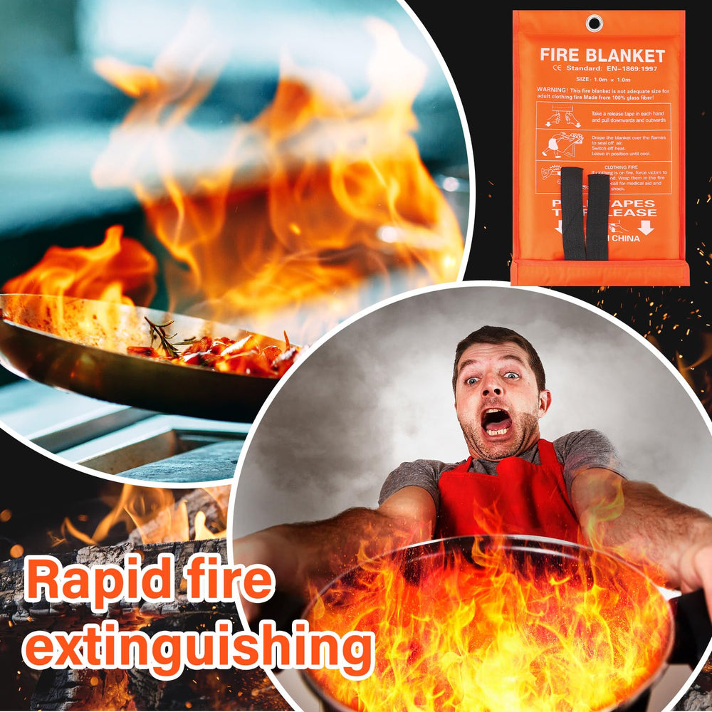 Macarrie fire blanket easy-pull-tabs design simplifies quick emergency use.