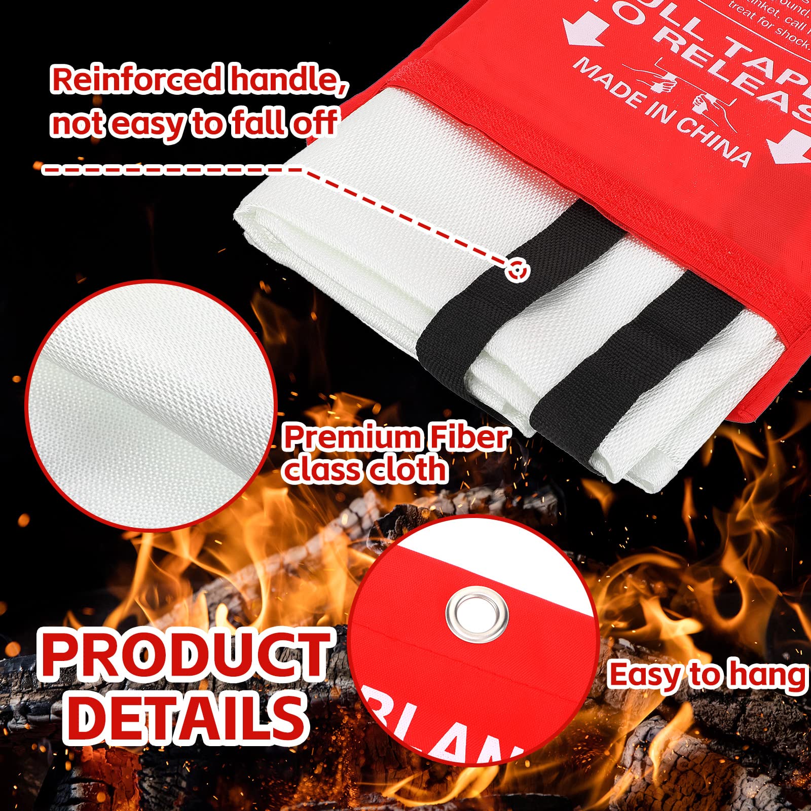 Macarrie fire blanket in use on grease fire to smother flames.