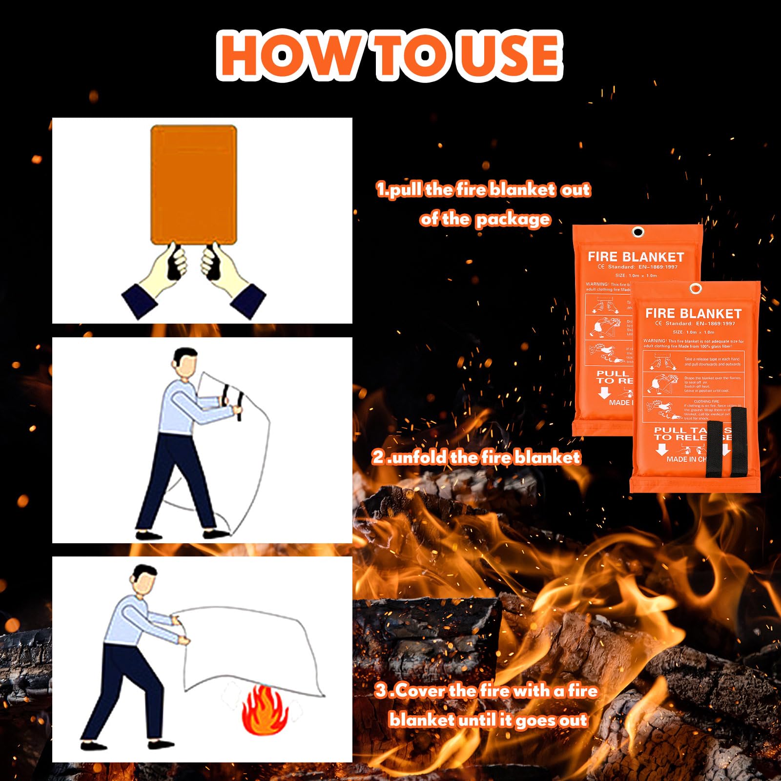Macarrie fire blanket heat-resistance-550c withstands high temperatures for safety.