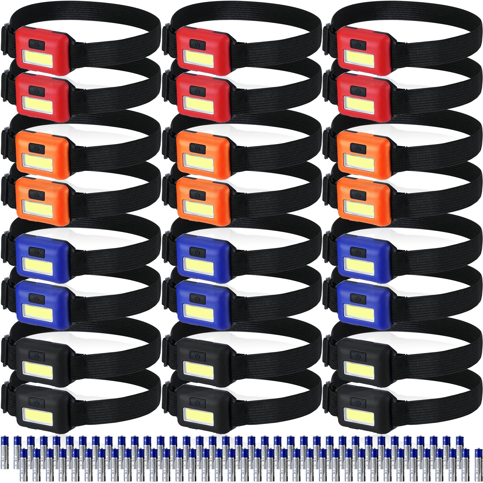 Macarrie headlamp bulk 24 count multi color pack for group camping and events