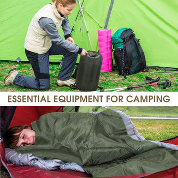 Macarrie sleeping bag with waterproof breathable polyester surface for outdoor use