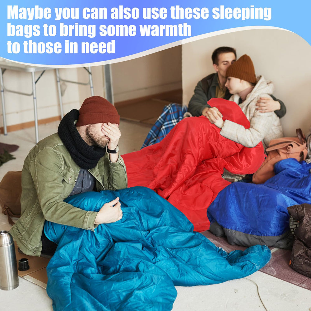 Macarrie six camping sleeping bags assembled for group warmth on outdoor trips