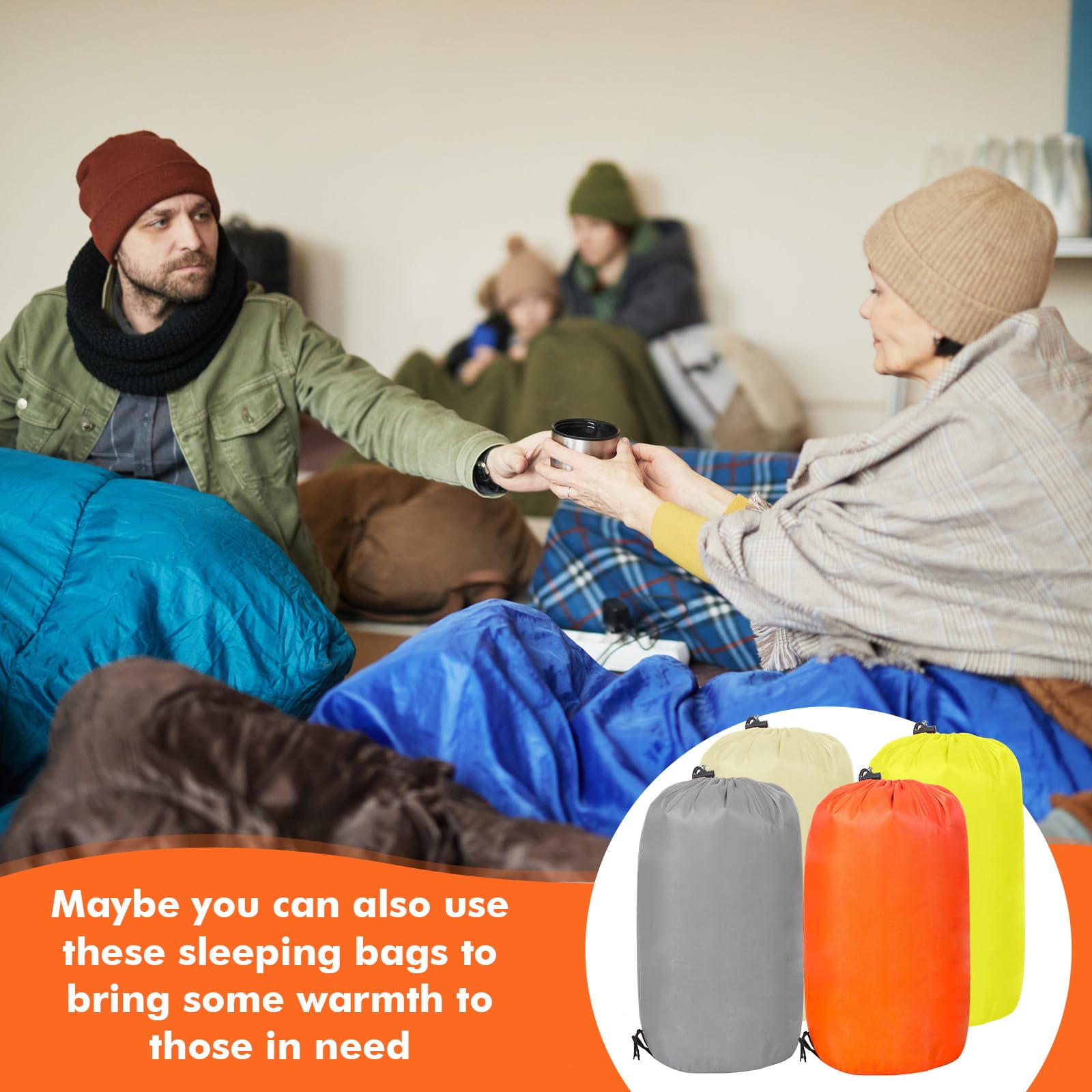 Macarrie sleeping bags foldable with compression sacks for easy carry during hikes
