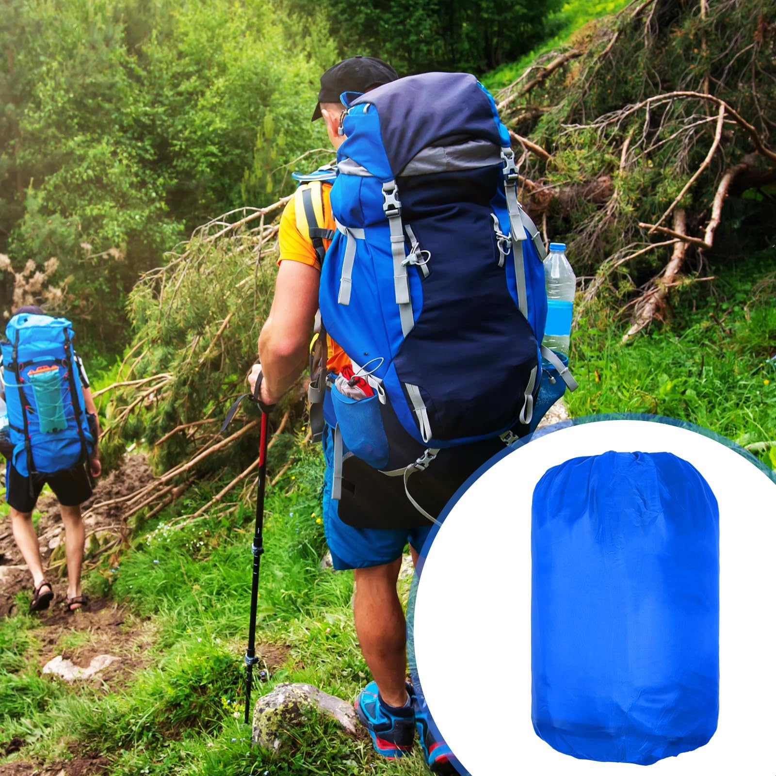 Macarrie sleeping bags royal blue with compression sack ready for quick packing