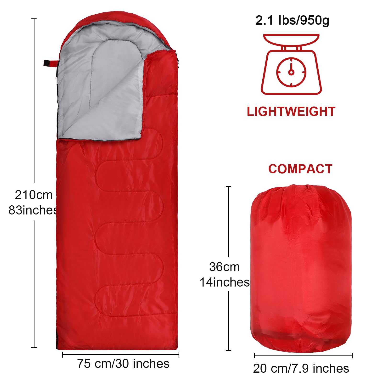 Macarrie sleeping bags with waterproof breathable surface for weather protection