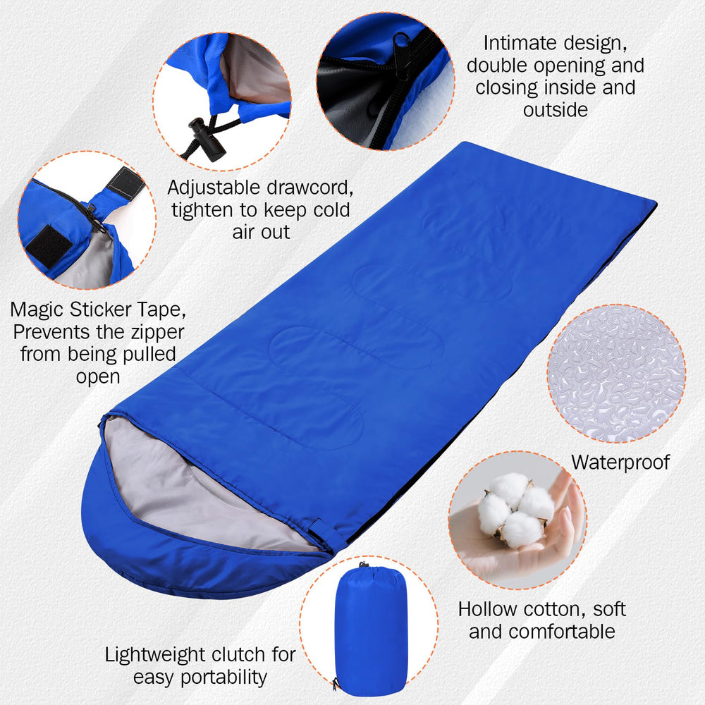Macarrie warm cold-weather sleeping bag with hood for outdoor camping warmth.