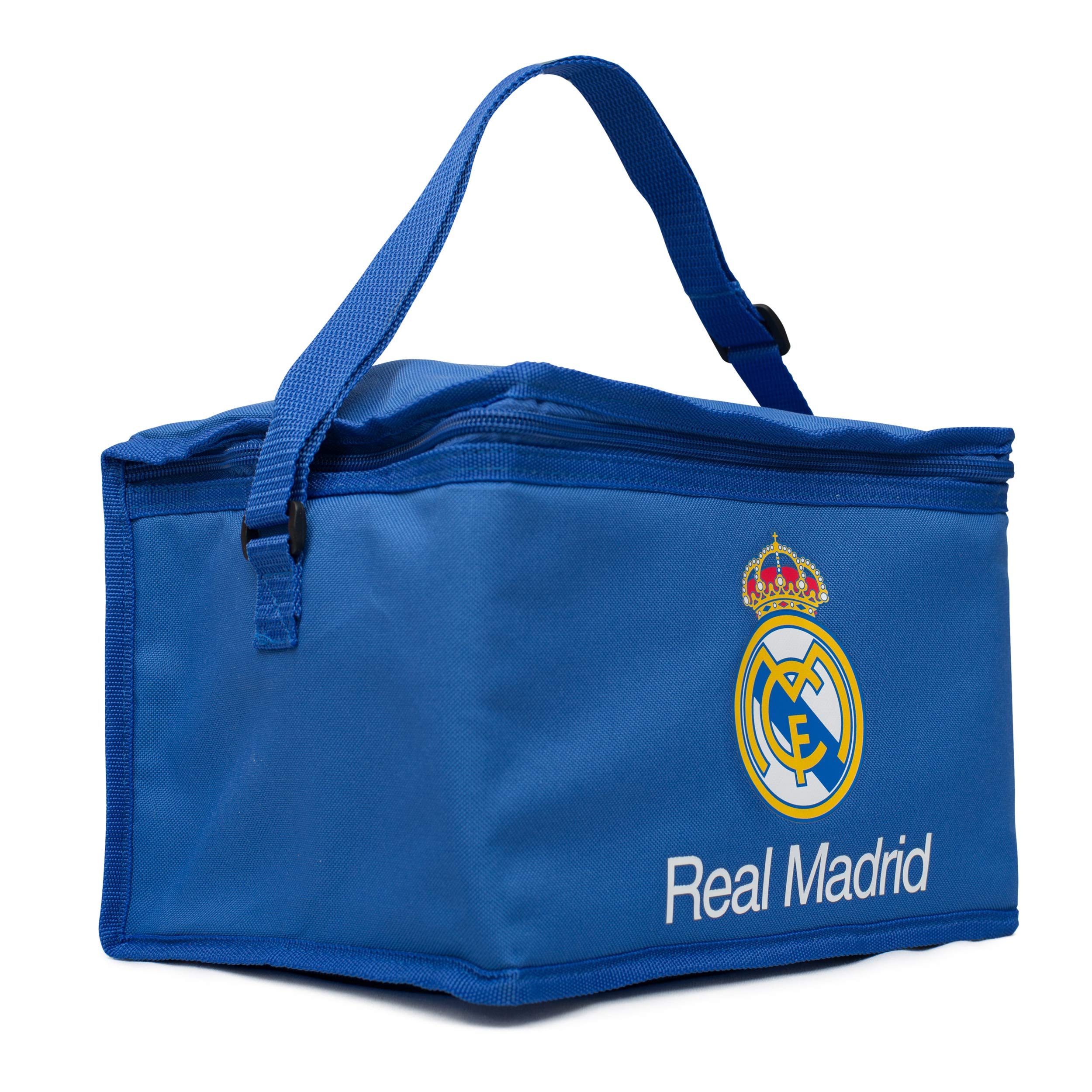 Maccabi Real Madrid licensed cooler bag open-compartments show organized storage and easy access.