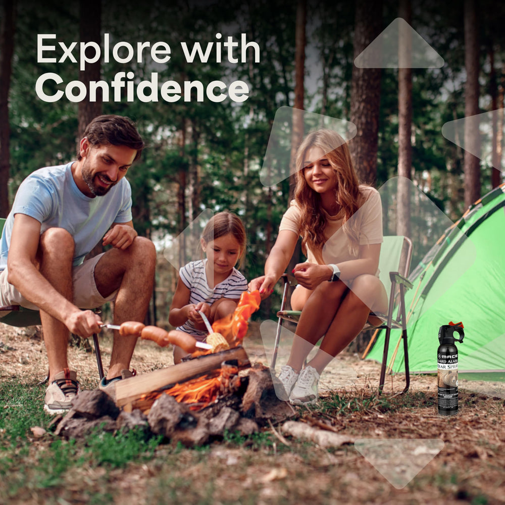 Bear deterrent spray reaches up to 40 feet in favorable conditions.