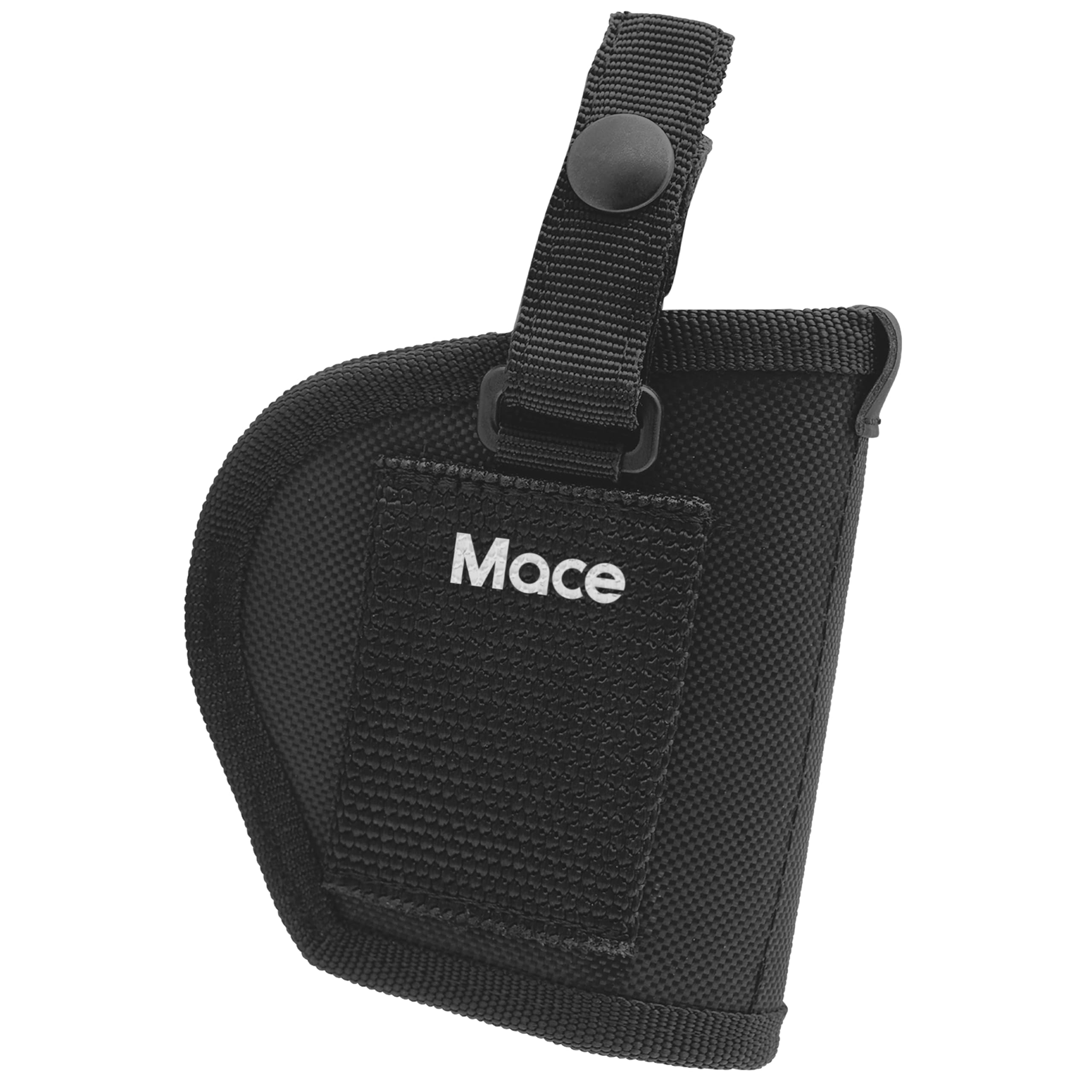 Mace Pepper Gun Holster in black with secure snap closure