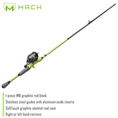 Mach 2 Spincast Combo rod and reel assembly side view