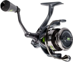 Mach 2 spinning reel front view shows a durable aluminum frame.