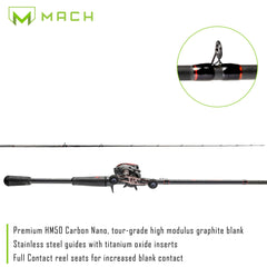 Right-hand baitcast rod and reel combo assembled