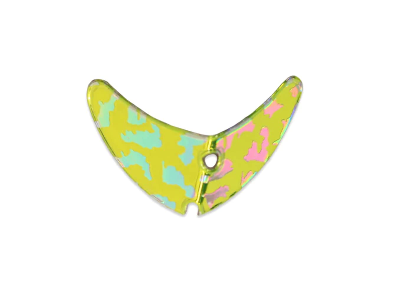 Mack's Lure Smile Blades 65156 red — in-hand view, easy to handle and tune.