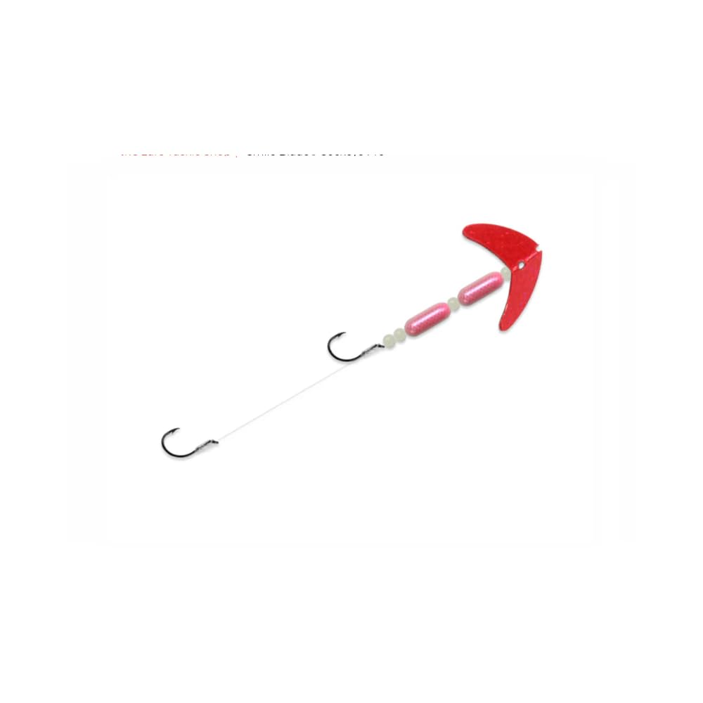 Mack's Lure 60050 Cha crawler rig with black hooks and hot pink sparkle attracts kokanee