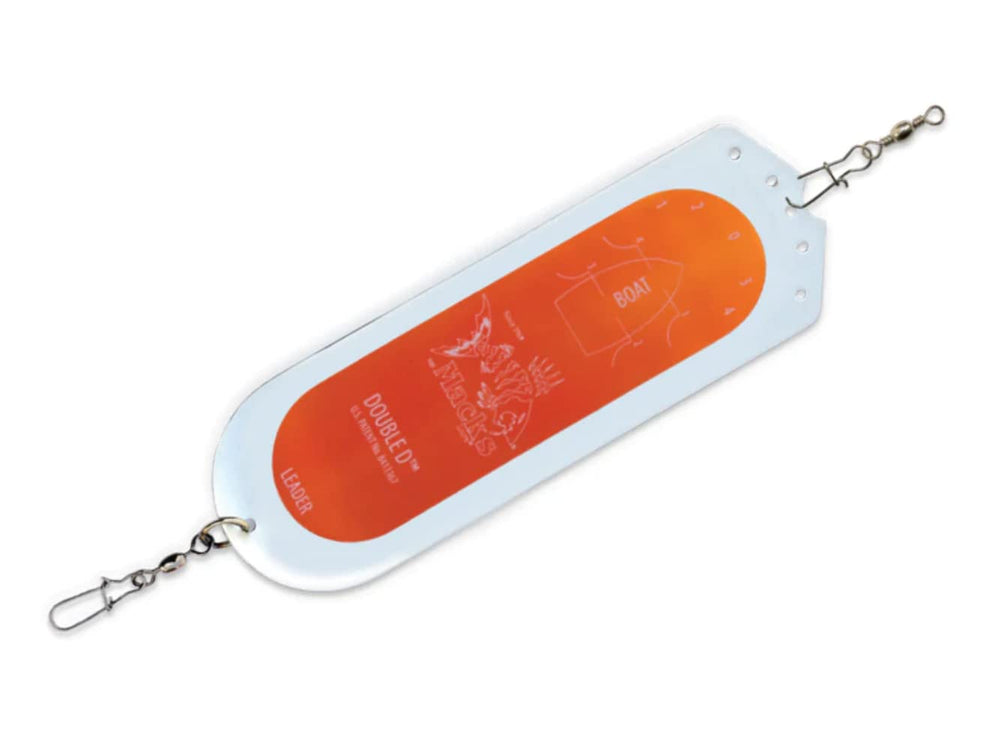 Mack's Lure Double D Dodger Lemon Lime UV color closeup highlights UV glow for murkier water