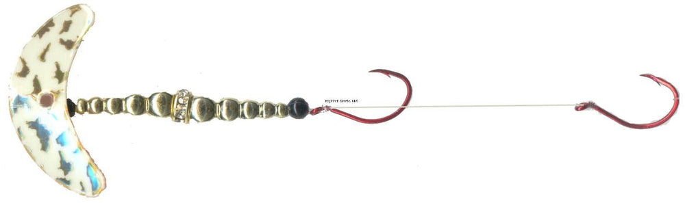 Mack's Lure Double Whammy Glow Gold Tiger with smile blade for lively water action