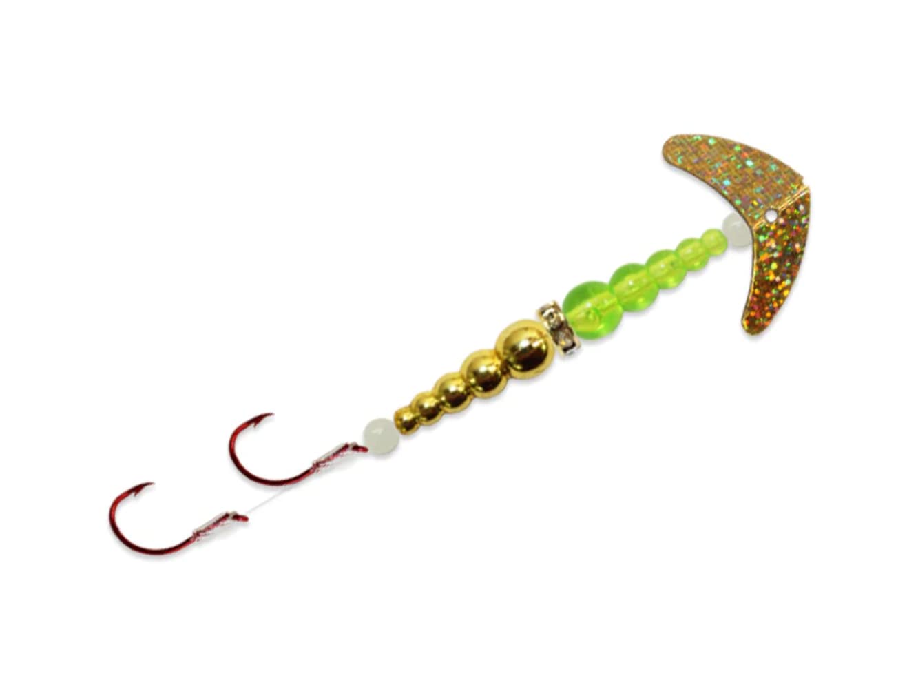 Mack's Lure UV and glow beads enhance low-light fishing.