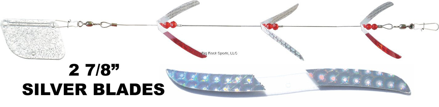 Mack's Lure Flash Lite Trolls, 3 blades in silver, ultra-light trolling with strong 360° attraction.