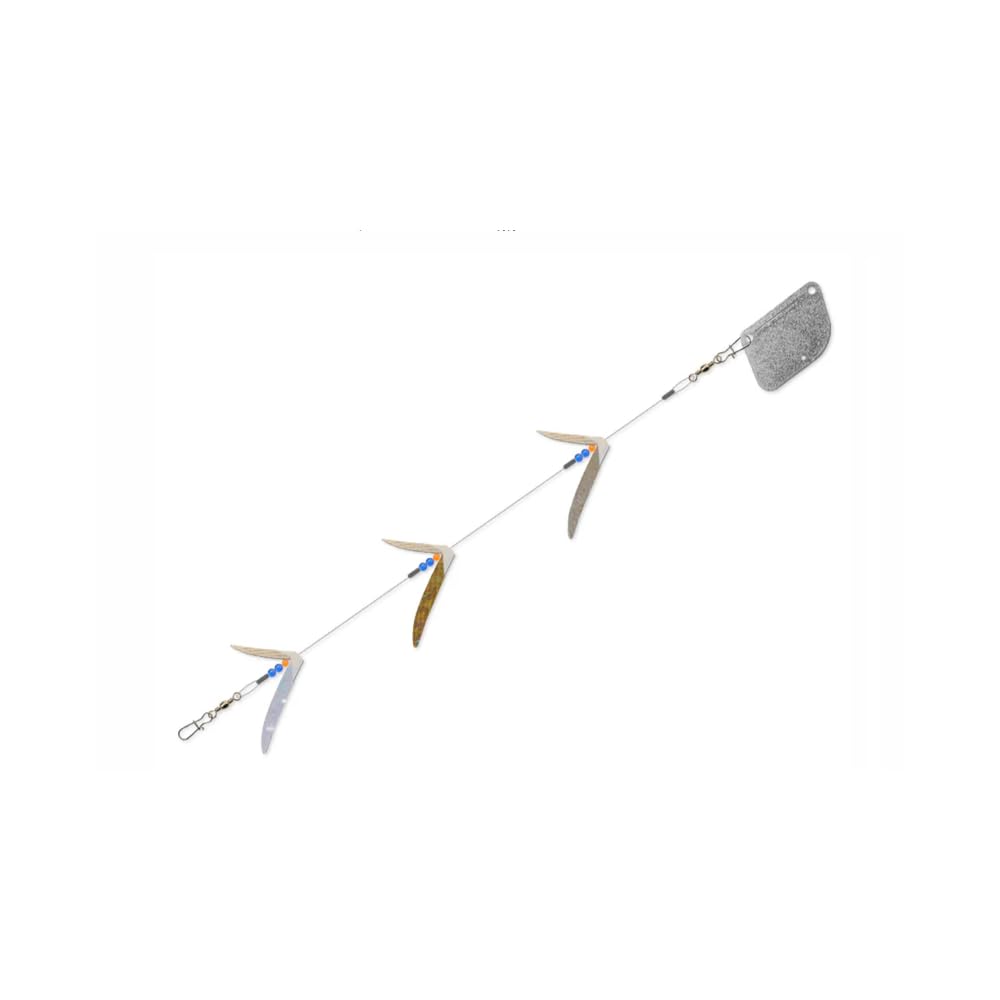 Mack's Lure Flash Lite Trolls 3-blade, 90 lb test, silver finish attract trout and salmon.