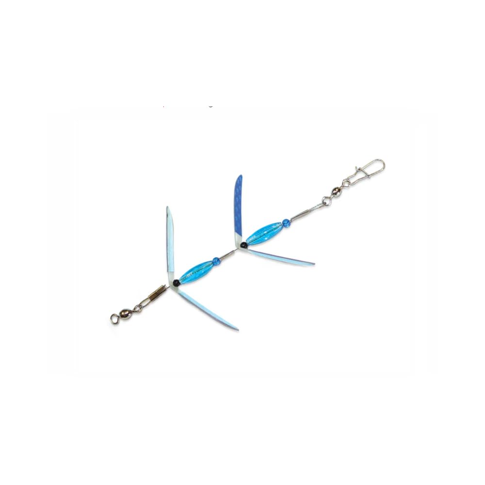 Mack's Lure Hot Wings blue scale and silver mirror attract salmon and trout at slow trolling speeds
