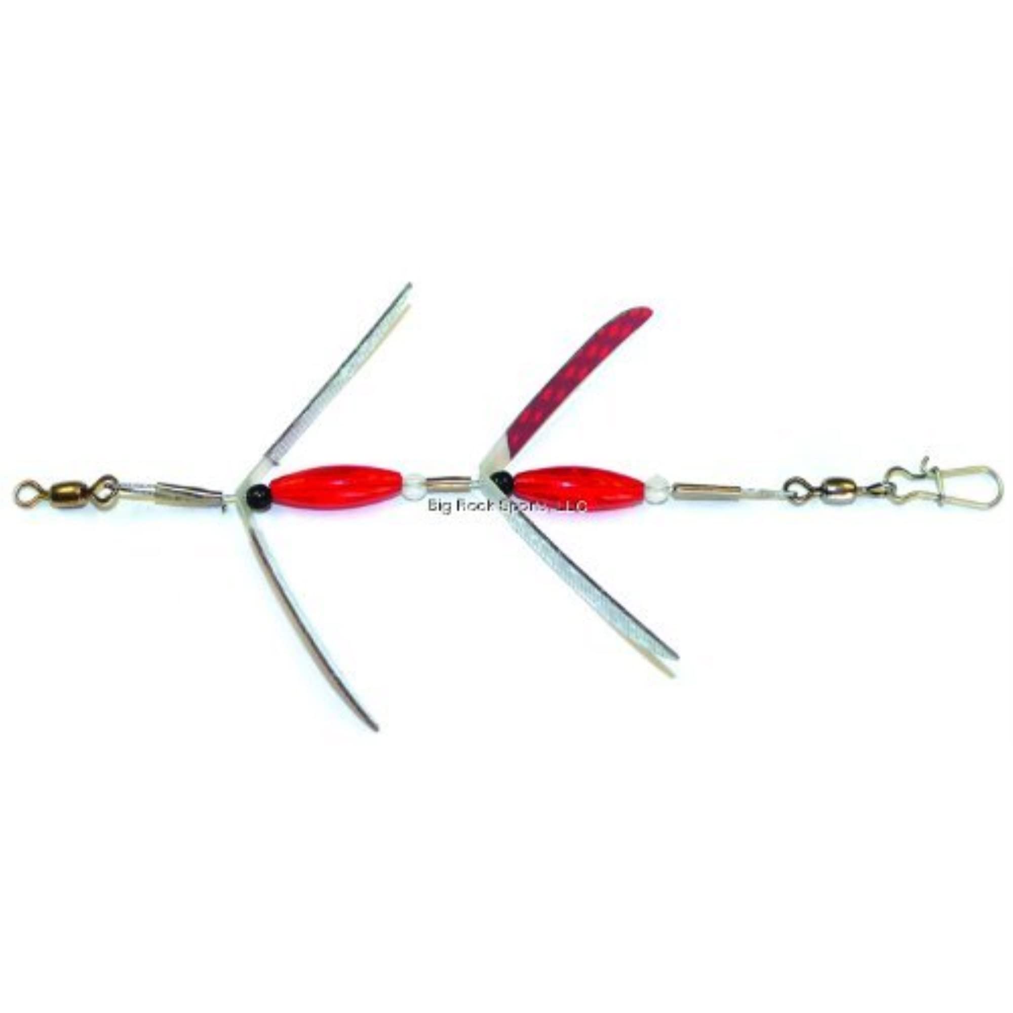 Mack's Lure Hot Wings Red Silver Sparkle blade spinner lure – 1/10 oz