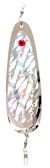 Mack's Lure Sling Blade Dodger in nickel silver with dancing action to attract salmon and trout