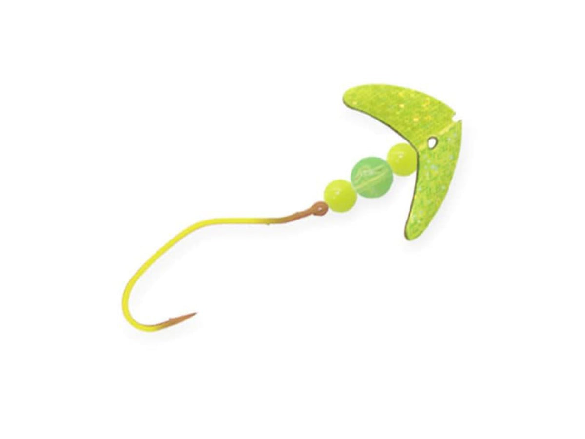 Mack's Lure Smile Blade Slow Death Pro bait with glow attracts walleye.