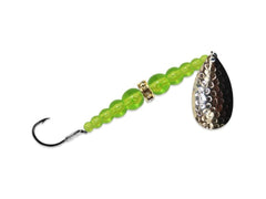 Mack's Lure Wedding Ring Original beads closeup with UV glow for enhanced night visibility.