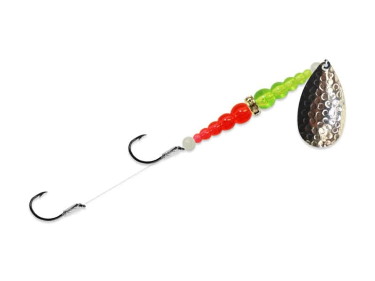 Mack's Lure Double Whammy Classic Original blade close-up for a lively wobble that attracts strikes.
