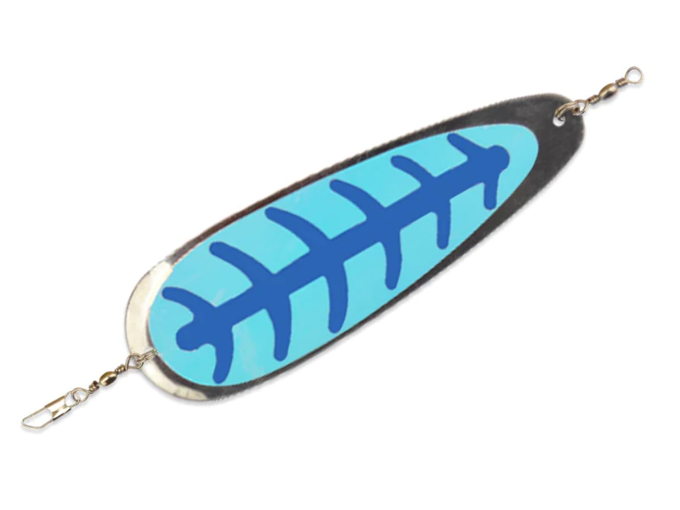 Mack's Lure Sling Blade UV dodger mounted for rod setup and action.
