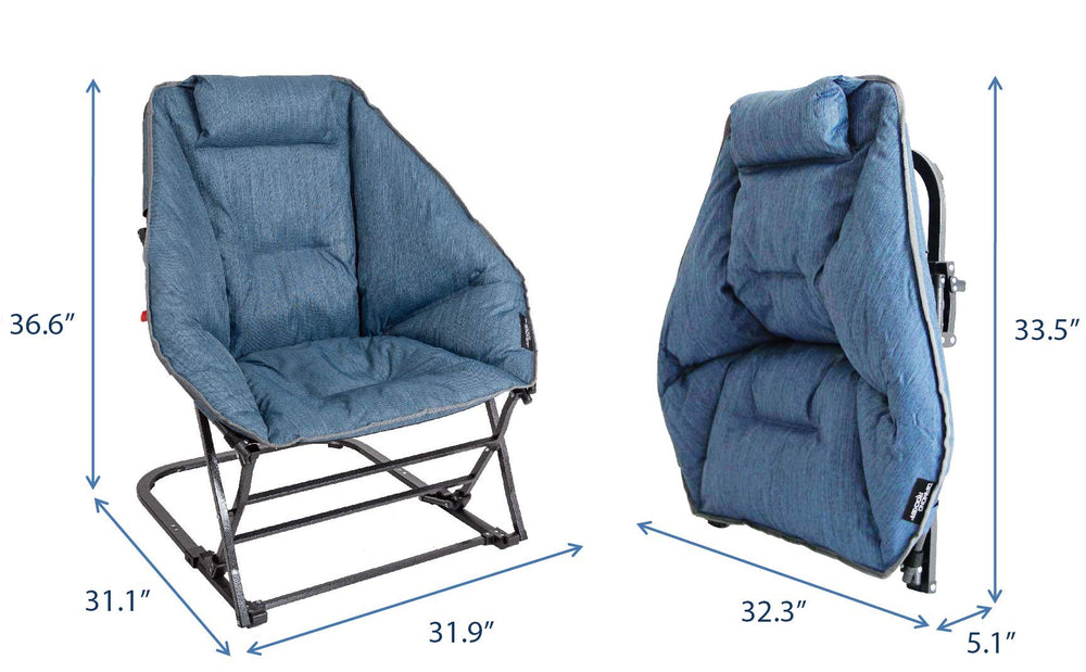 MacSports Diamond Rocker Chair folded-state demonstrates easy transport and compact storage.