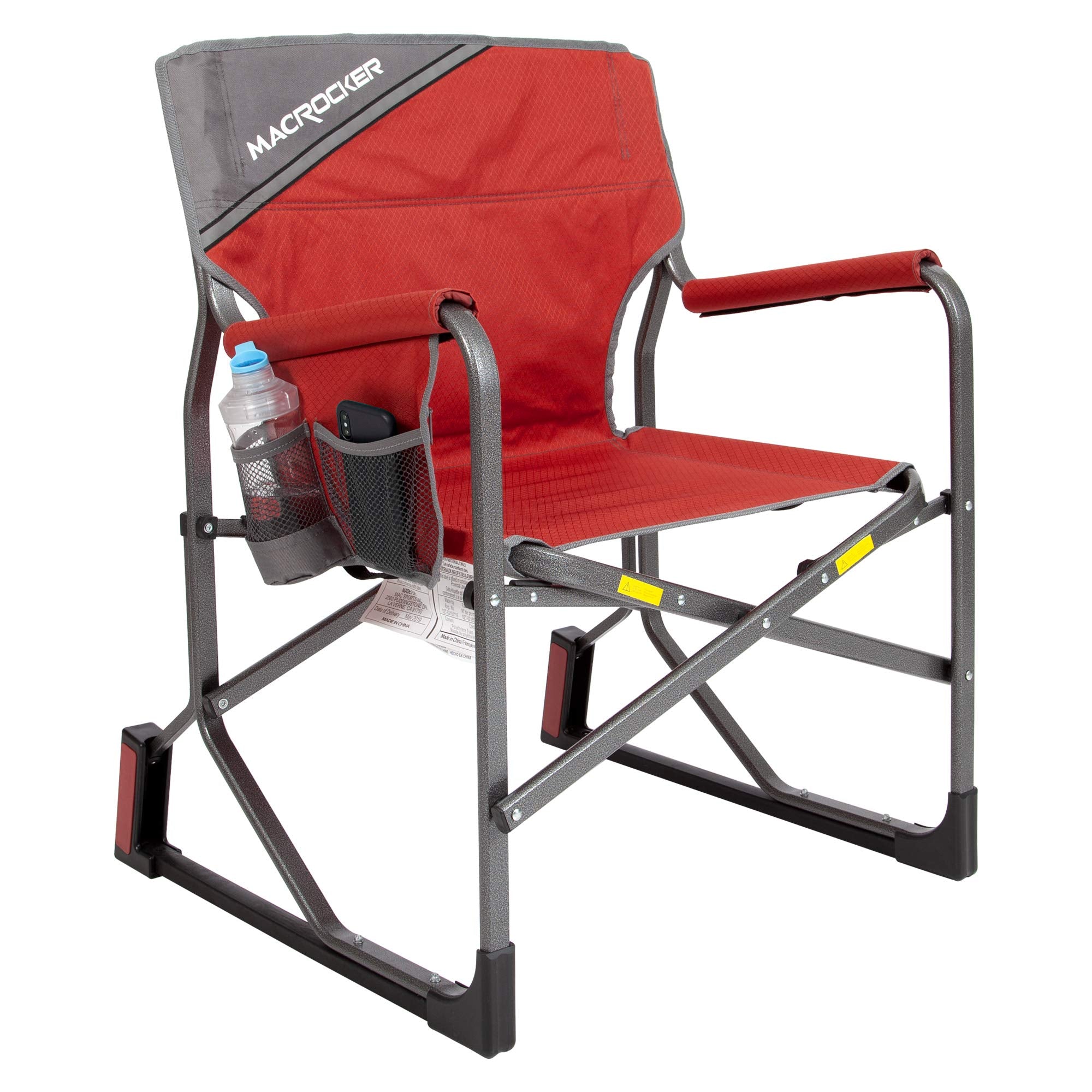 MacSports MacRocker no-squeak-technology: whisper-quiet rocking at camp or deck.