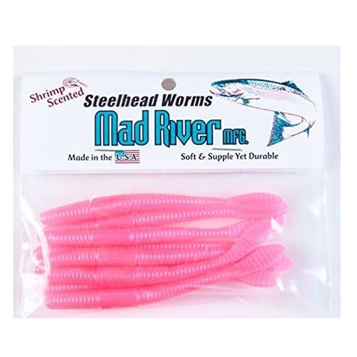 Mad River 3-inch Steelhead Worm Pink Haze for versatile steelhead fishing