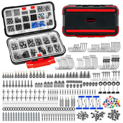 Front view of the MadBite KastKing 400-piece freshwater tackle kit box