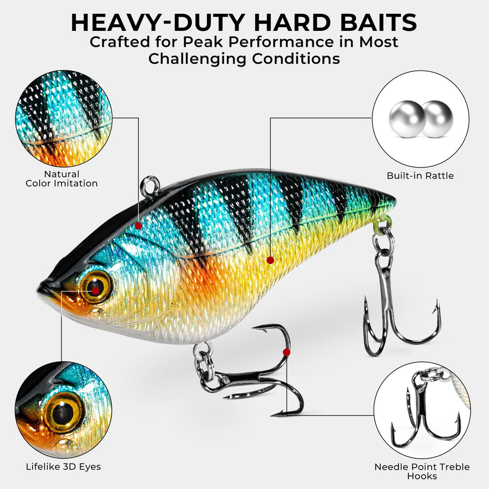 Tackle box organized with scale markings