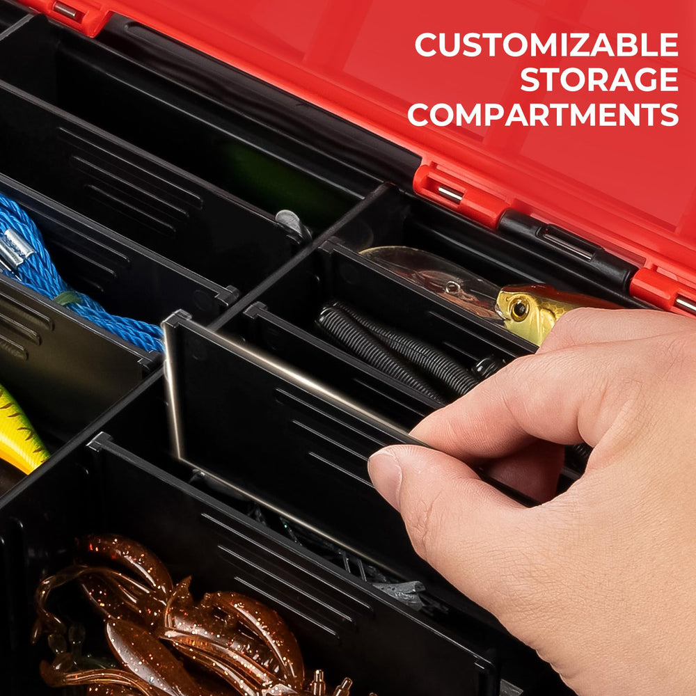 Removable dividers inside RigHub tackle box