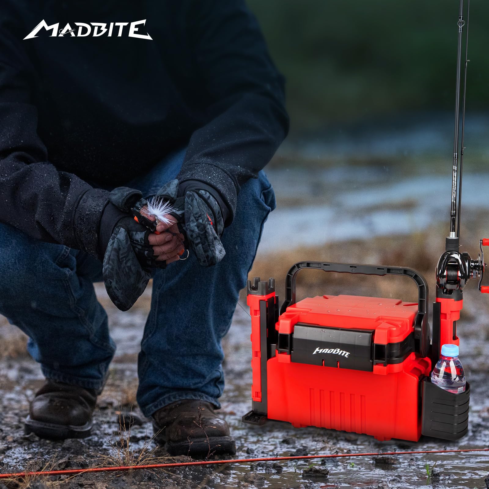 Durable construction with non-slip base on RigHub tackle box