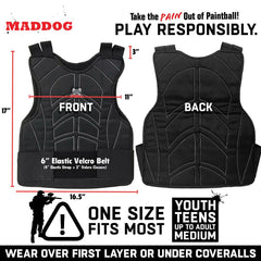 Maddog neck protector closeup shows flexible neoprene comfort and neck shielding