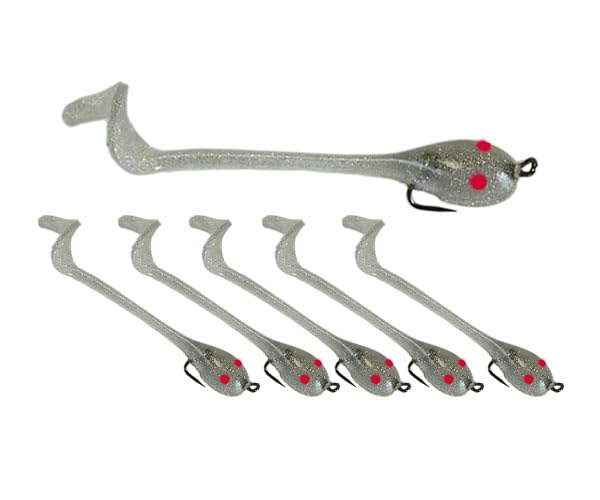 Front view of Made in USA Twister Tad Minnnow Silver lure